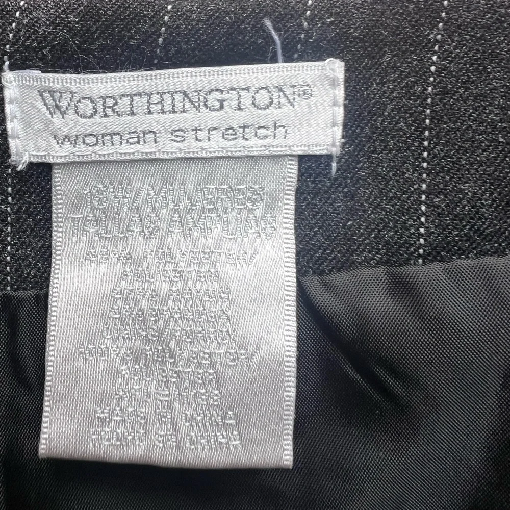 Worthington Navy Pinstripe A-Line Skirt
